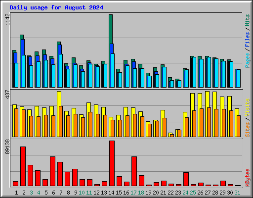 Daily usage for August 2024