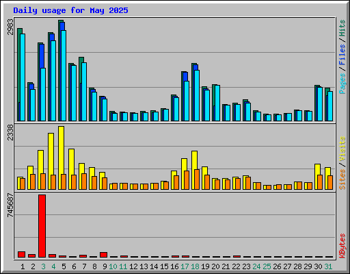 Daily usage for May 2025